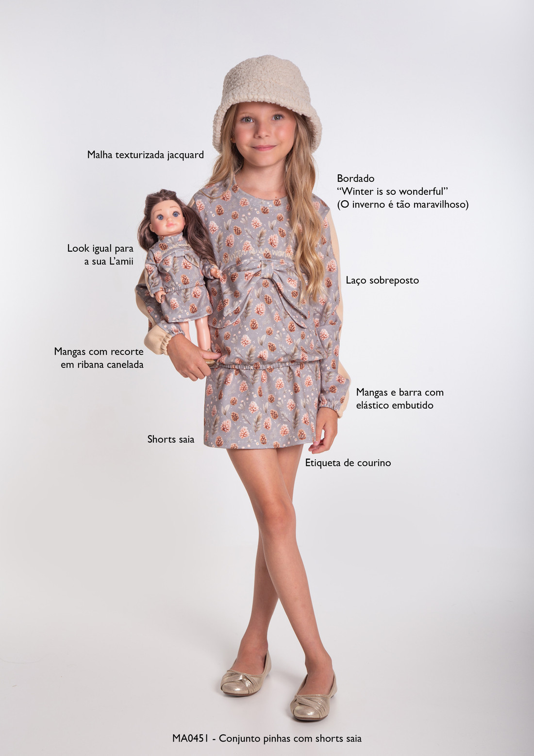 Conjunto Pinhas com shorts saia Conjunto Pinhas com shorts saia