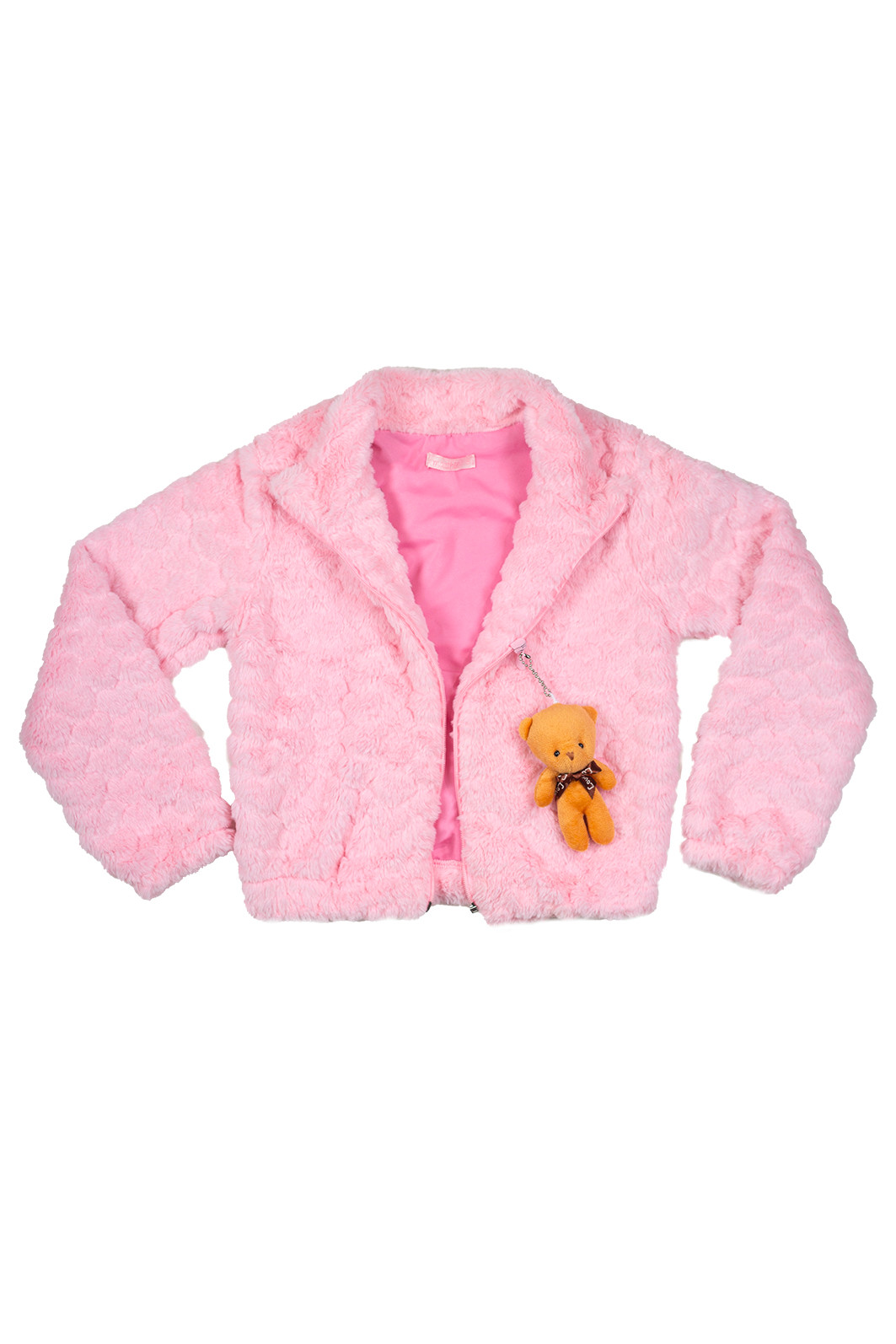 Jaqueta pelo corações com urso Jaqueta pelo corações com urso