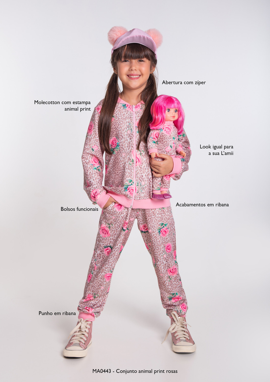 Conjunto animal print rosas Conjunto animal print rosas
