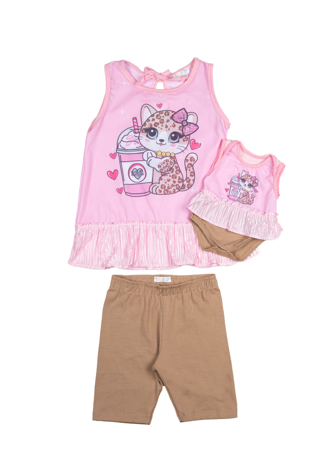 Conjunto leopardo com legging ciclista