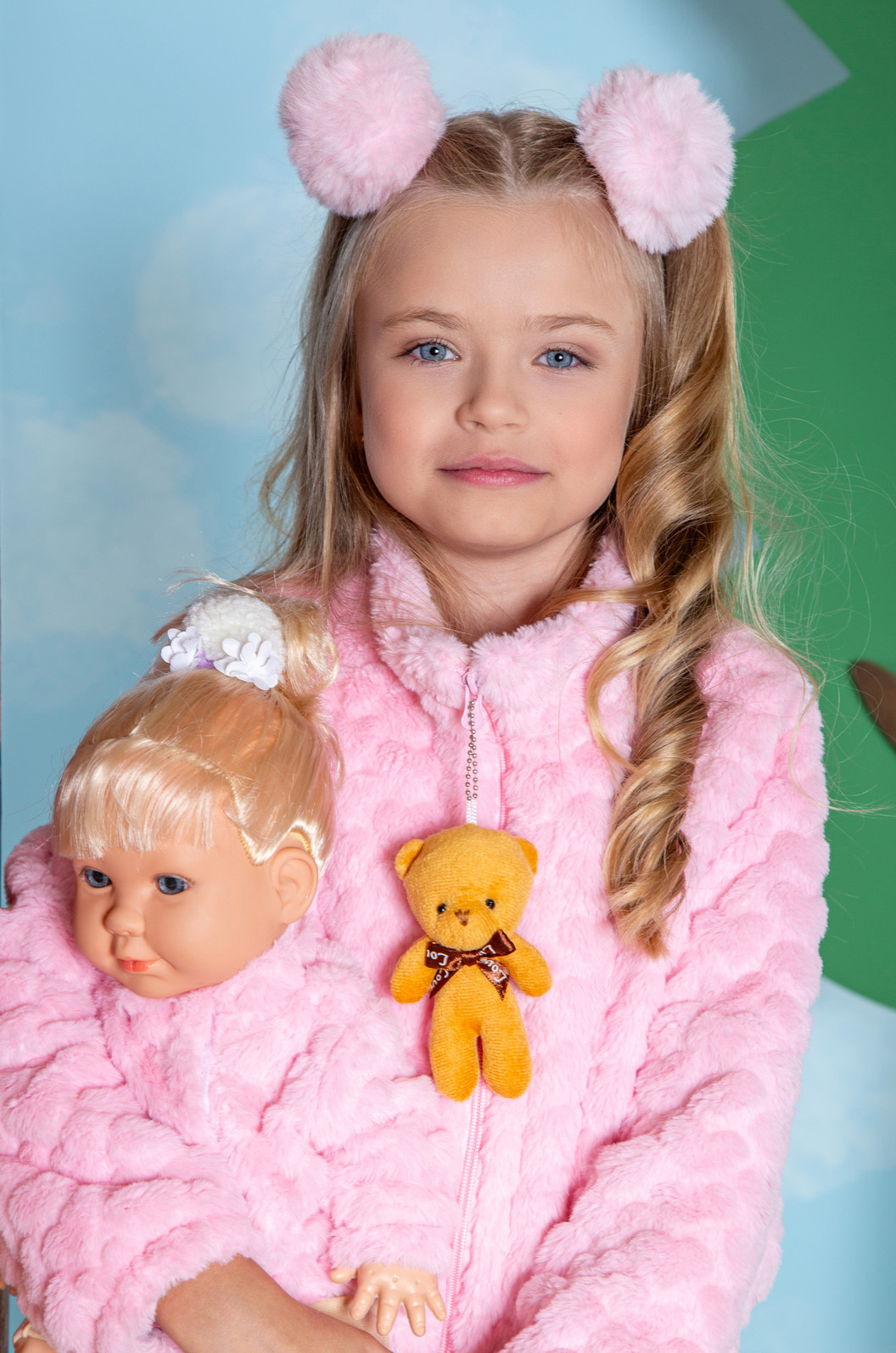 Jaqueta pelo corações com urso Jaqueta pelo corações com urso