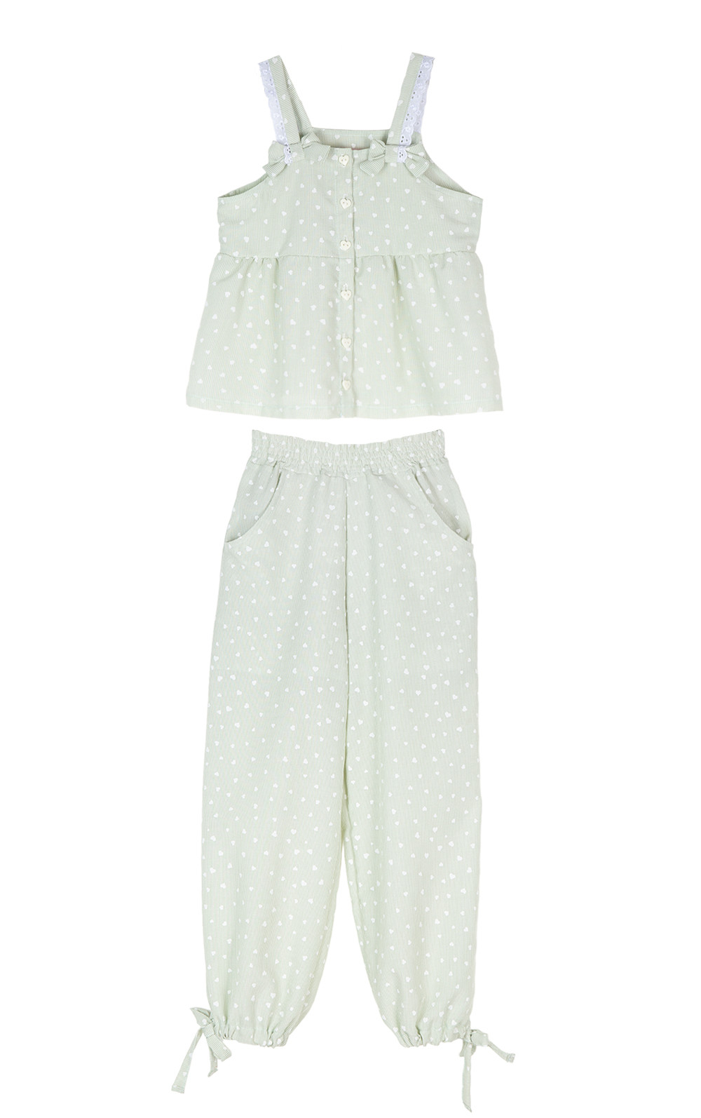 Conjunto corações viscose
