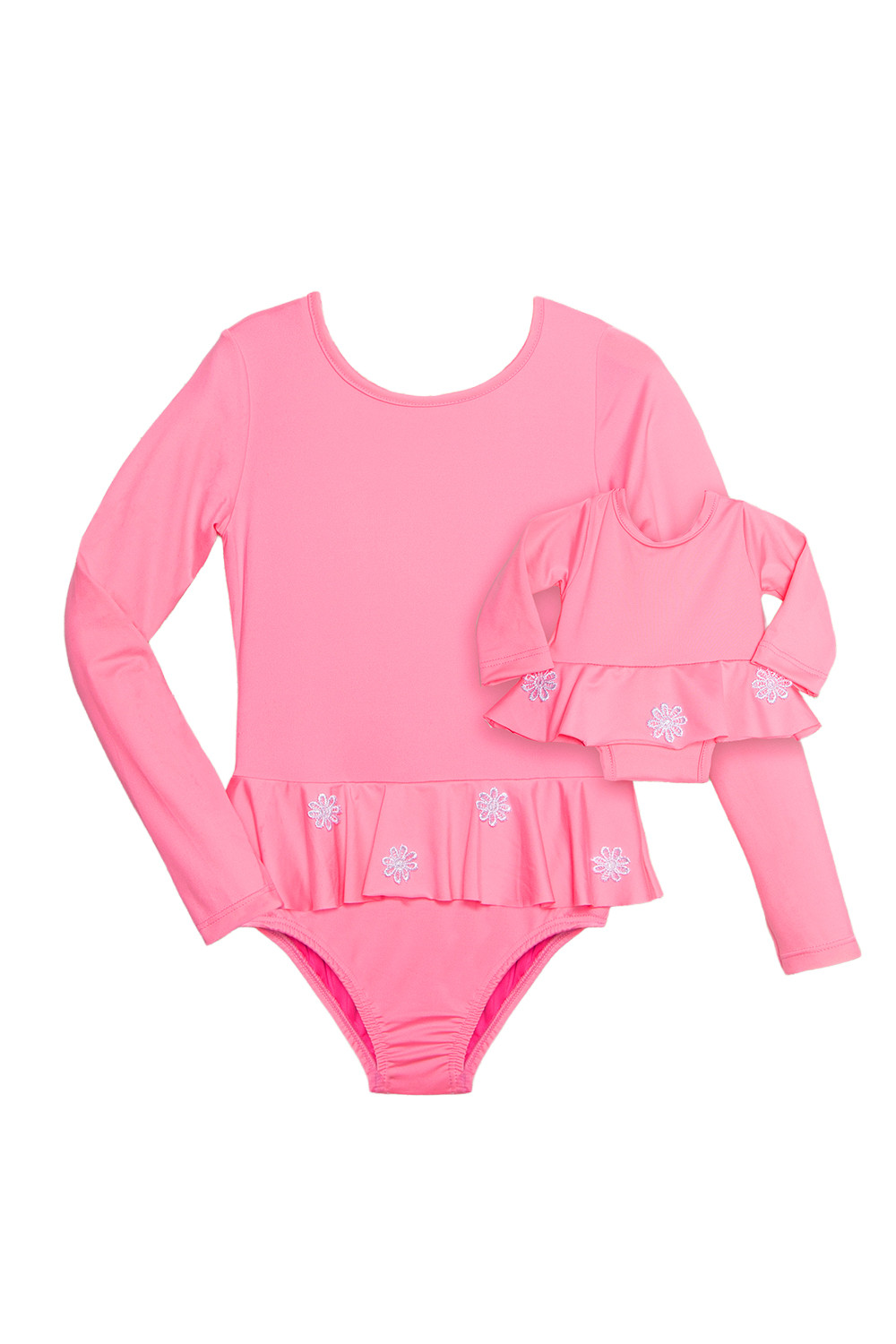 Maiô flores COM roupa de boneca