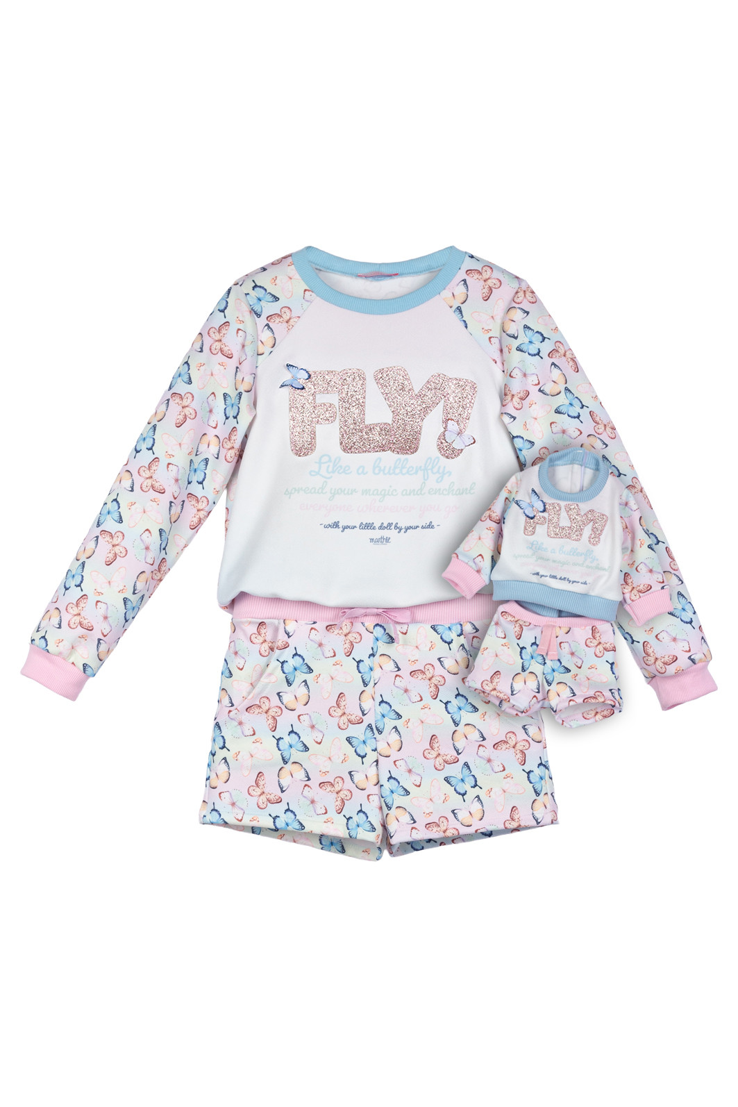 Conjunto Fly Butterfly com shorts (Patch Rosê Gold)