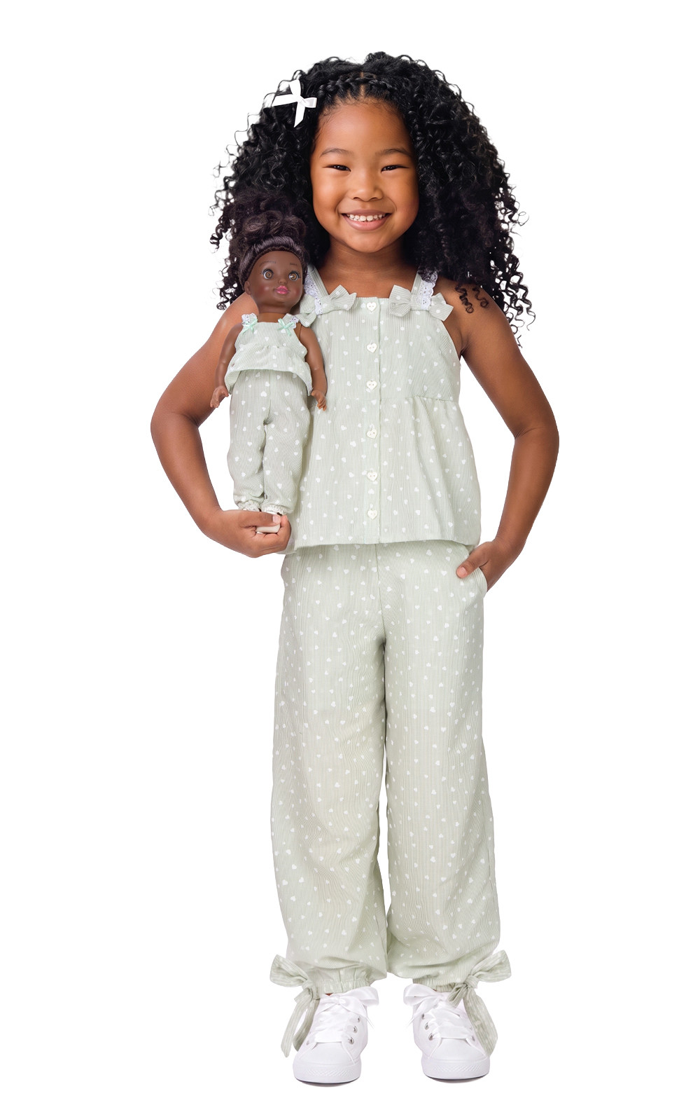 Conjunto corações viscose
