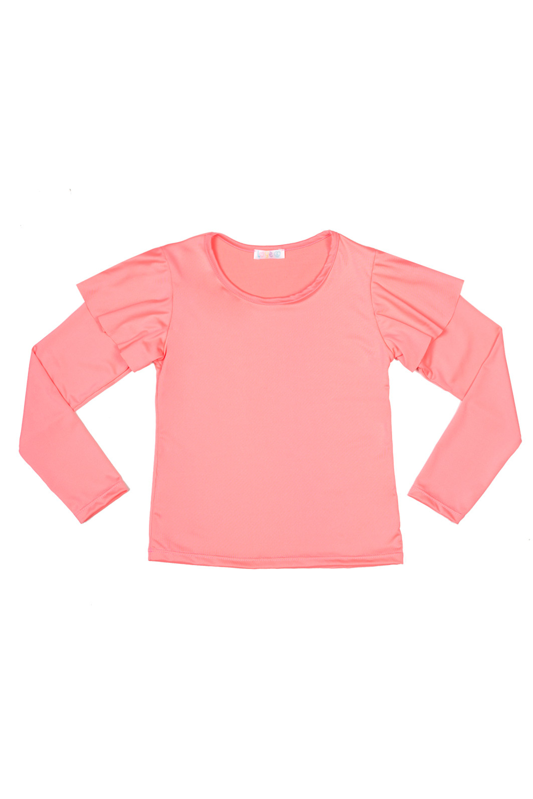 Blusa Infantil com Proteção UV 50+ Coral com Babados Blusa Infantil com Proteção UV 50+ Coral com Babados