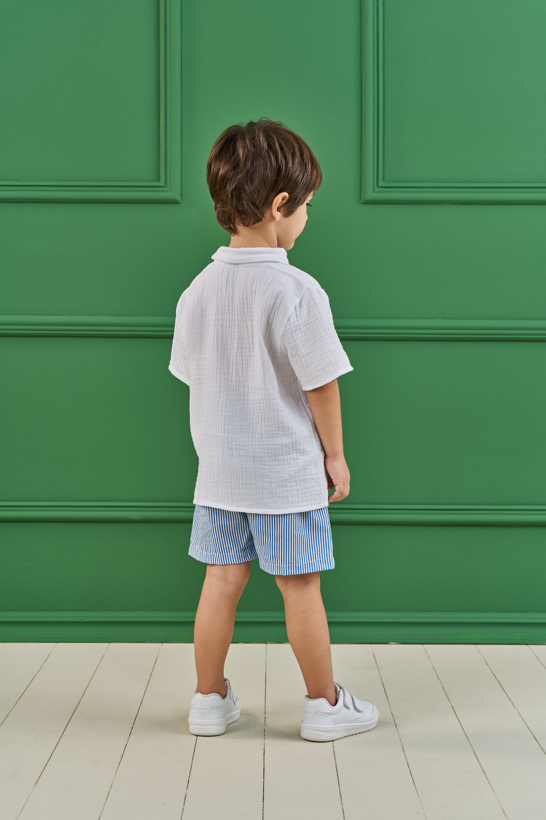 CONJUNTO CAMISA EM TECIDO GAZE HEAVY E SHORT EM TECIDO BAMBOO LISTRADO CONJUNTO CAMISA EM TECIDO GAZE HEAVY E SHORT EM TECIDO BAMBOO LISTRADO