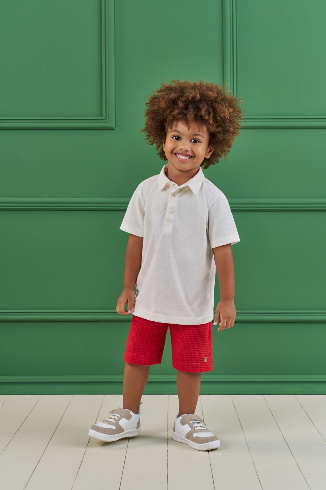 CONJUNTO POLO EM PIQUET E SHORT EM MALHA WAFFLE