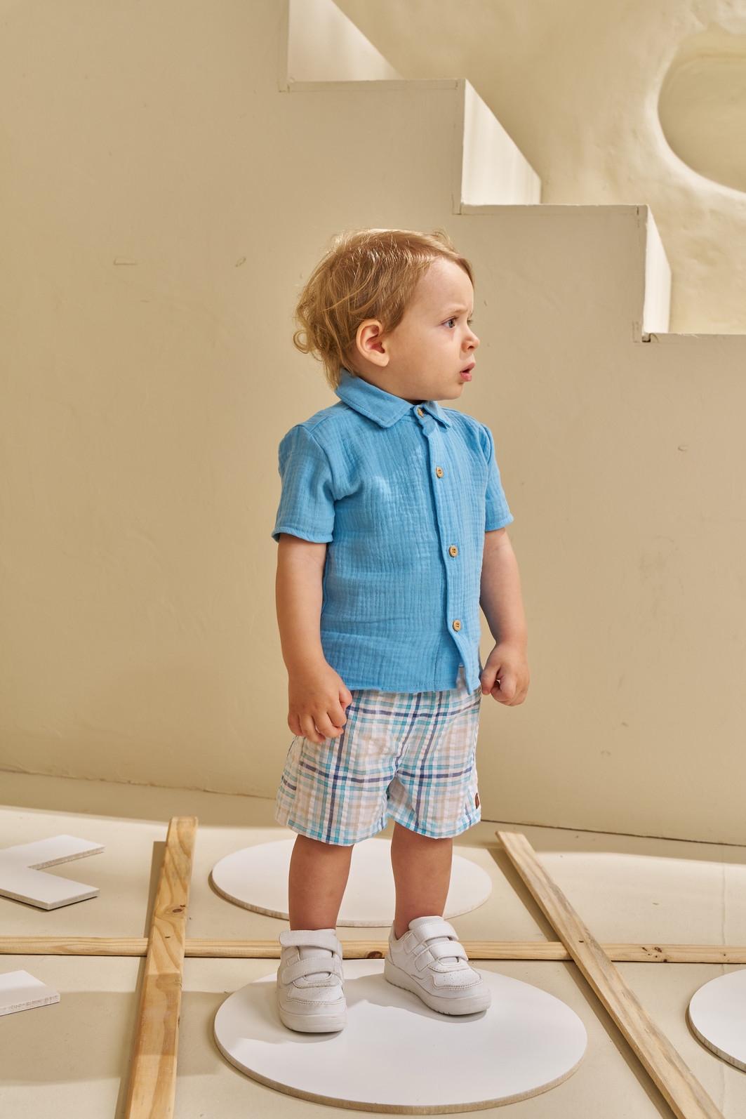 CONJUNTO CAMISA EM TECIDO GAZE HEAVY E SHORT EM TECIDO ANARRUGA CHECK CONJUNTO CAMISA EM TECIDO GAZE HEAVY E SHORT EM TECIDO ANARRUGA CHECK