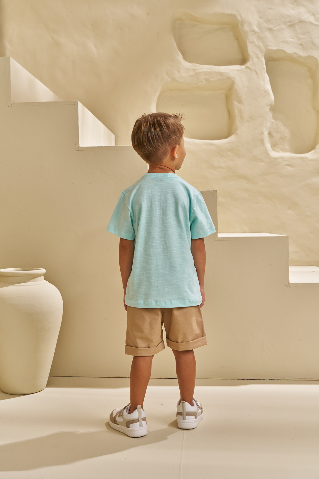 CONJUNTO T-SHIRT EM FLAMÊ E SHORT EM SARJA