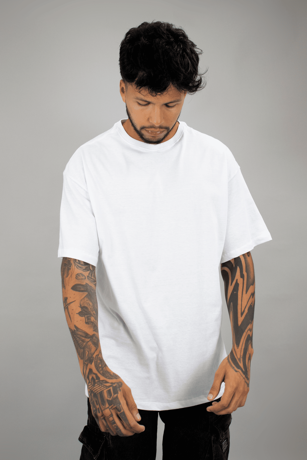T-shirt Oversized Masculina Branca Luxo Urbano T-shirt Oversized Masculina Branca Luxo Urbano