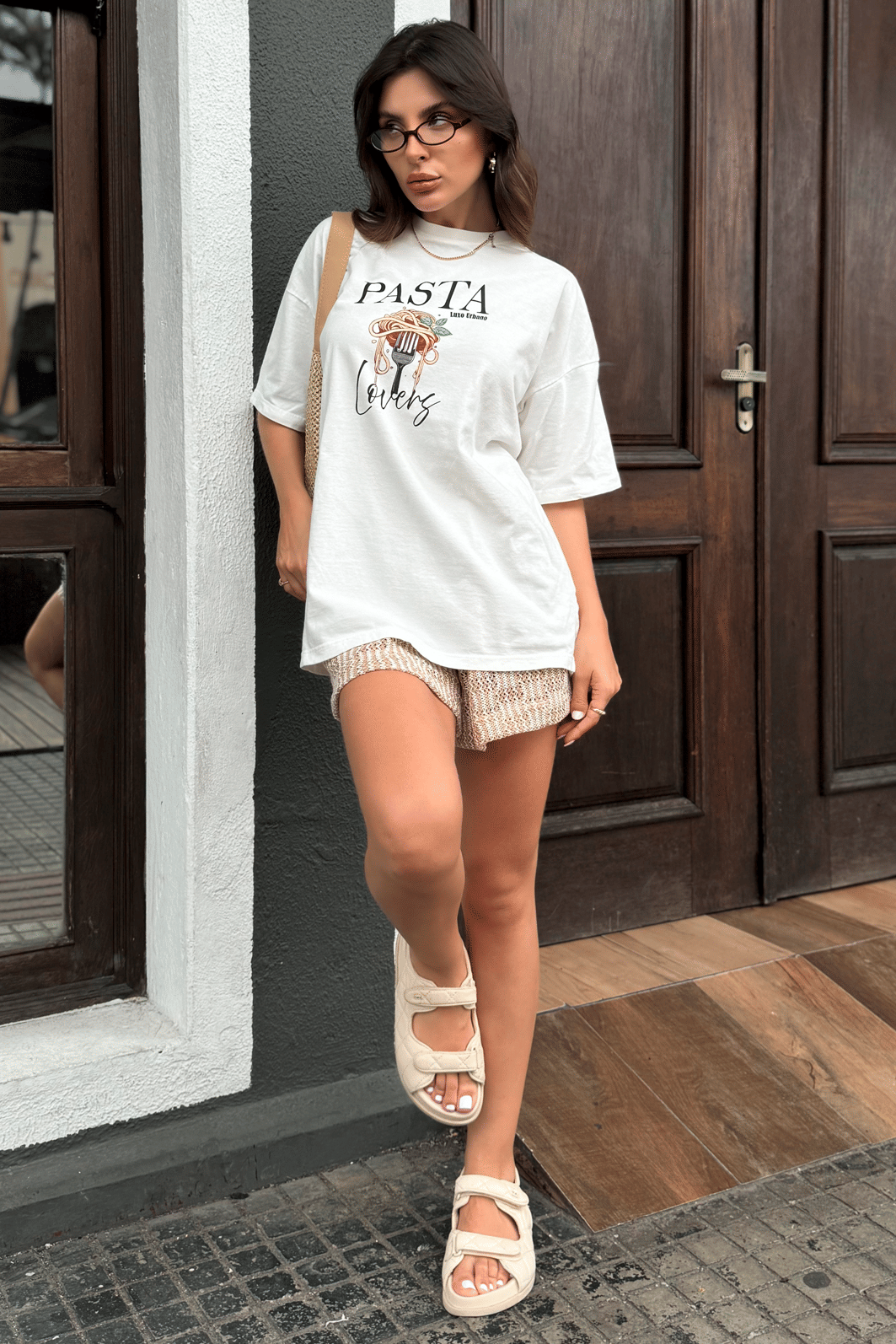 T-shirt Oversized Pasta Lovers Luxo Urbano