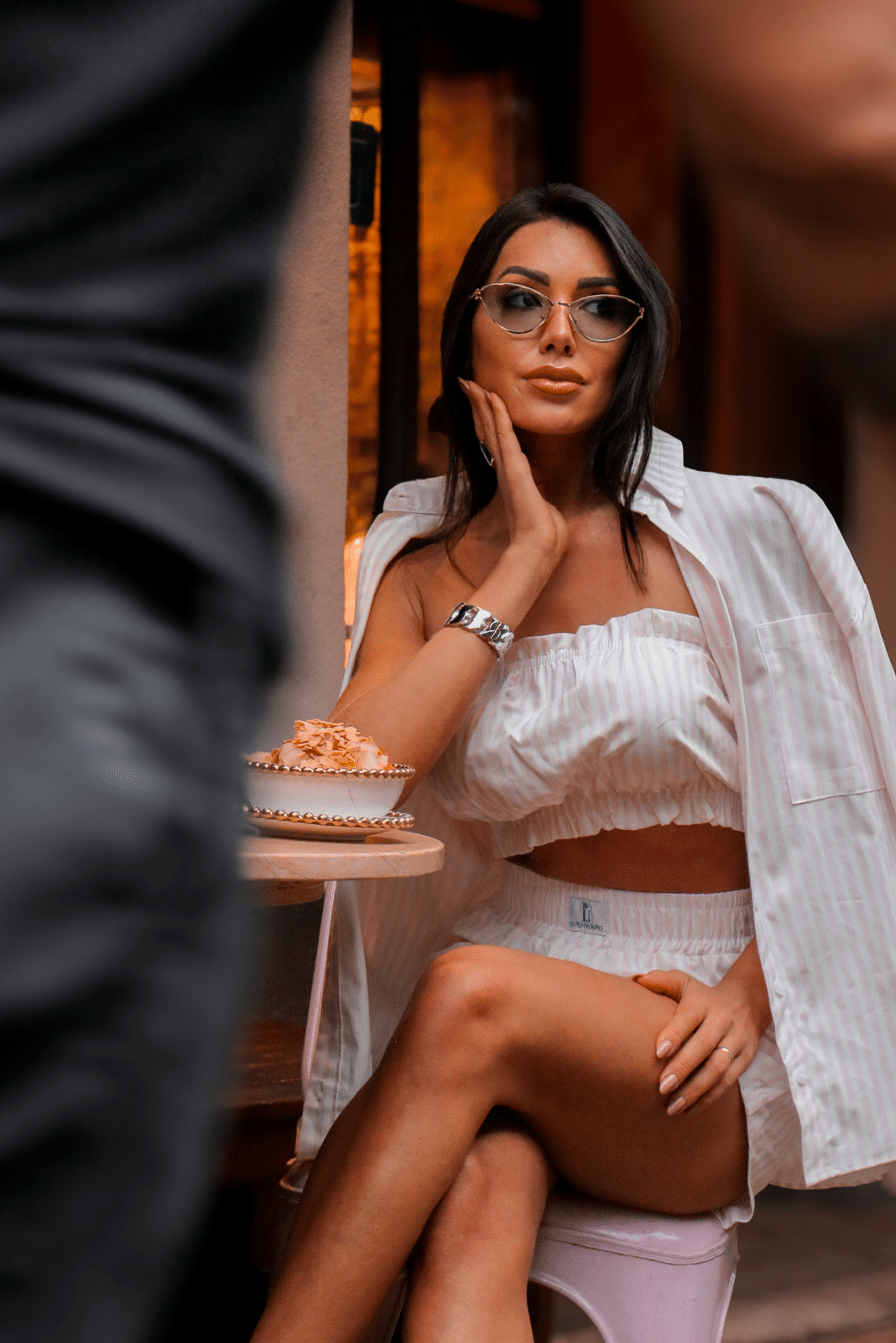 Camisa Listrada Rosa Luxo Urbano