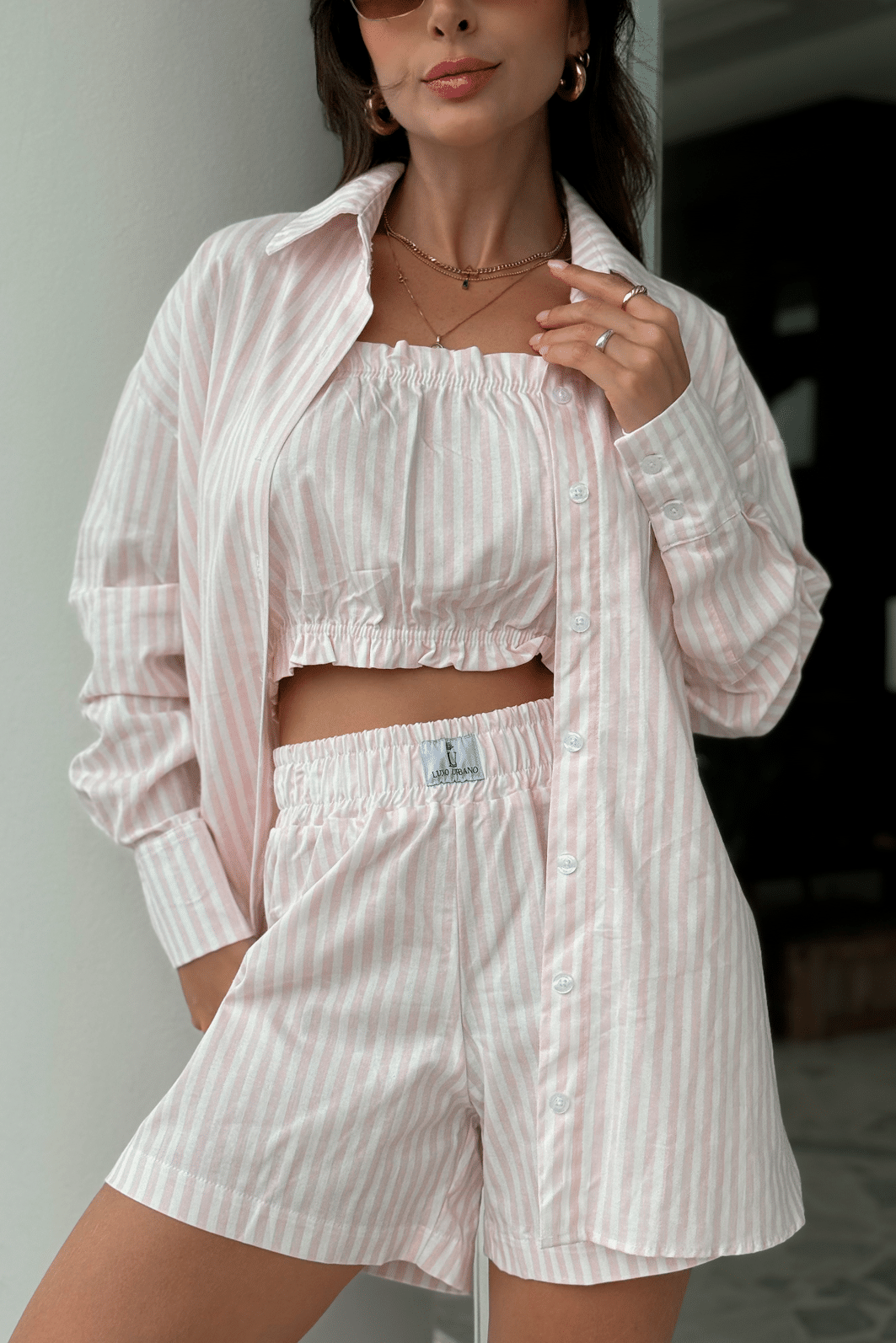 Top Listrado Rosa Luxo Urbano