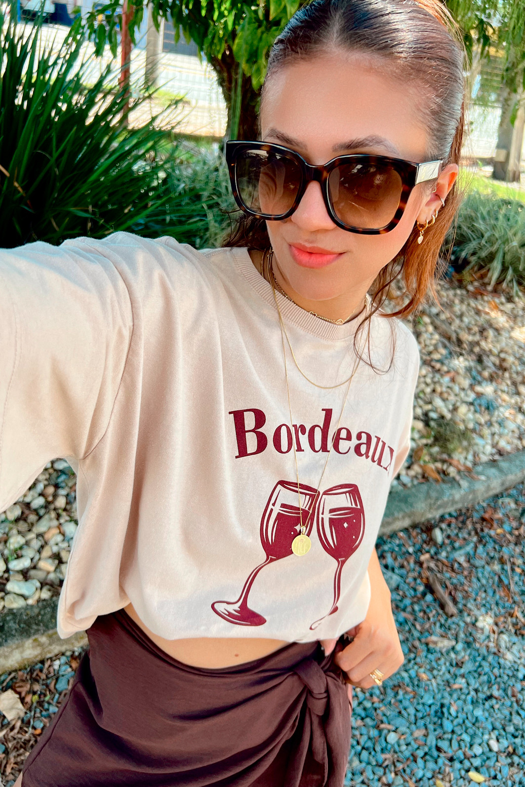 Shorts Saia Jade Transpassado Marrom Luxo Urbano