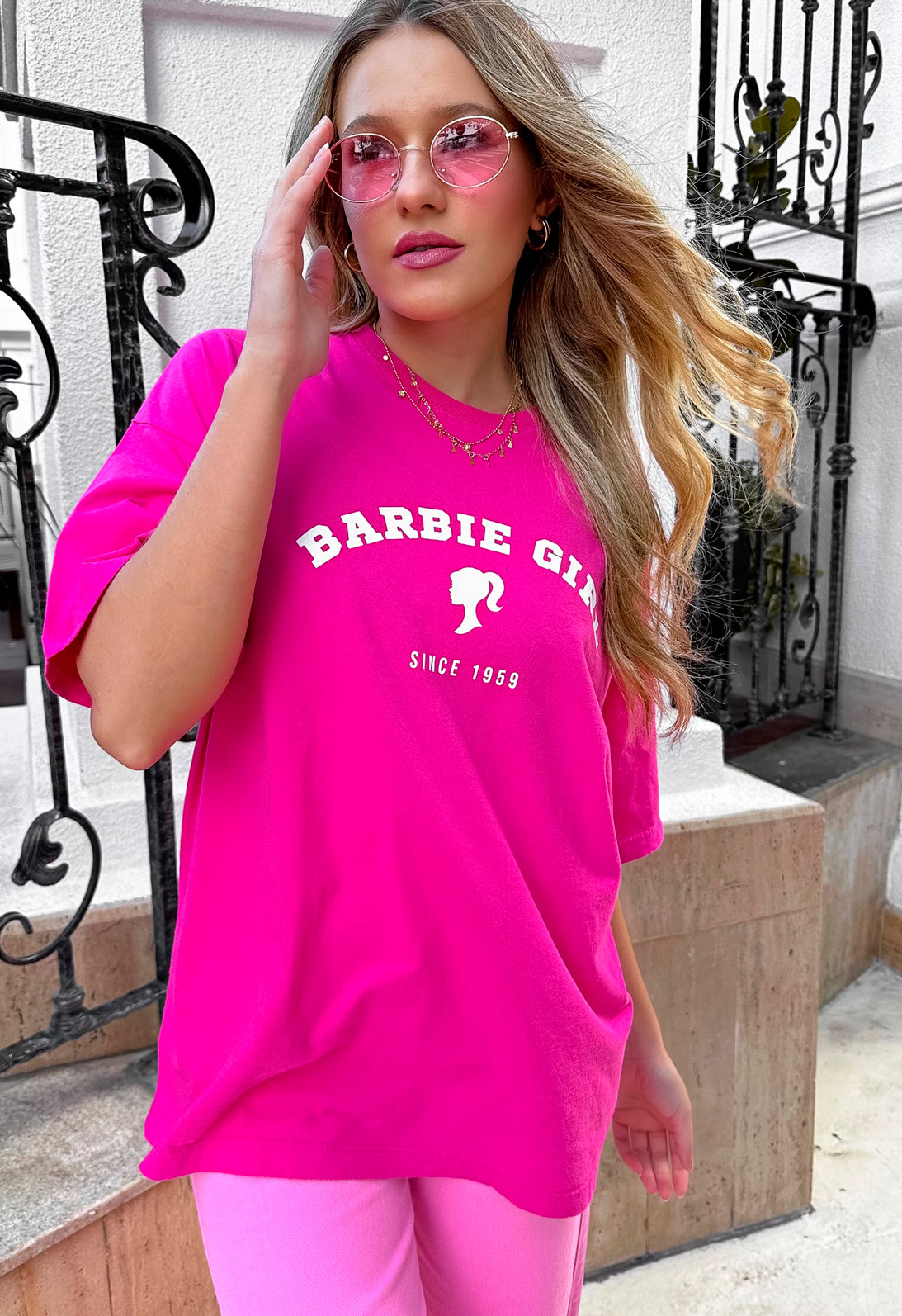 T-shirt Feminina Oversized Barbie Luxo Urbano