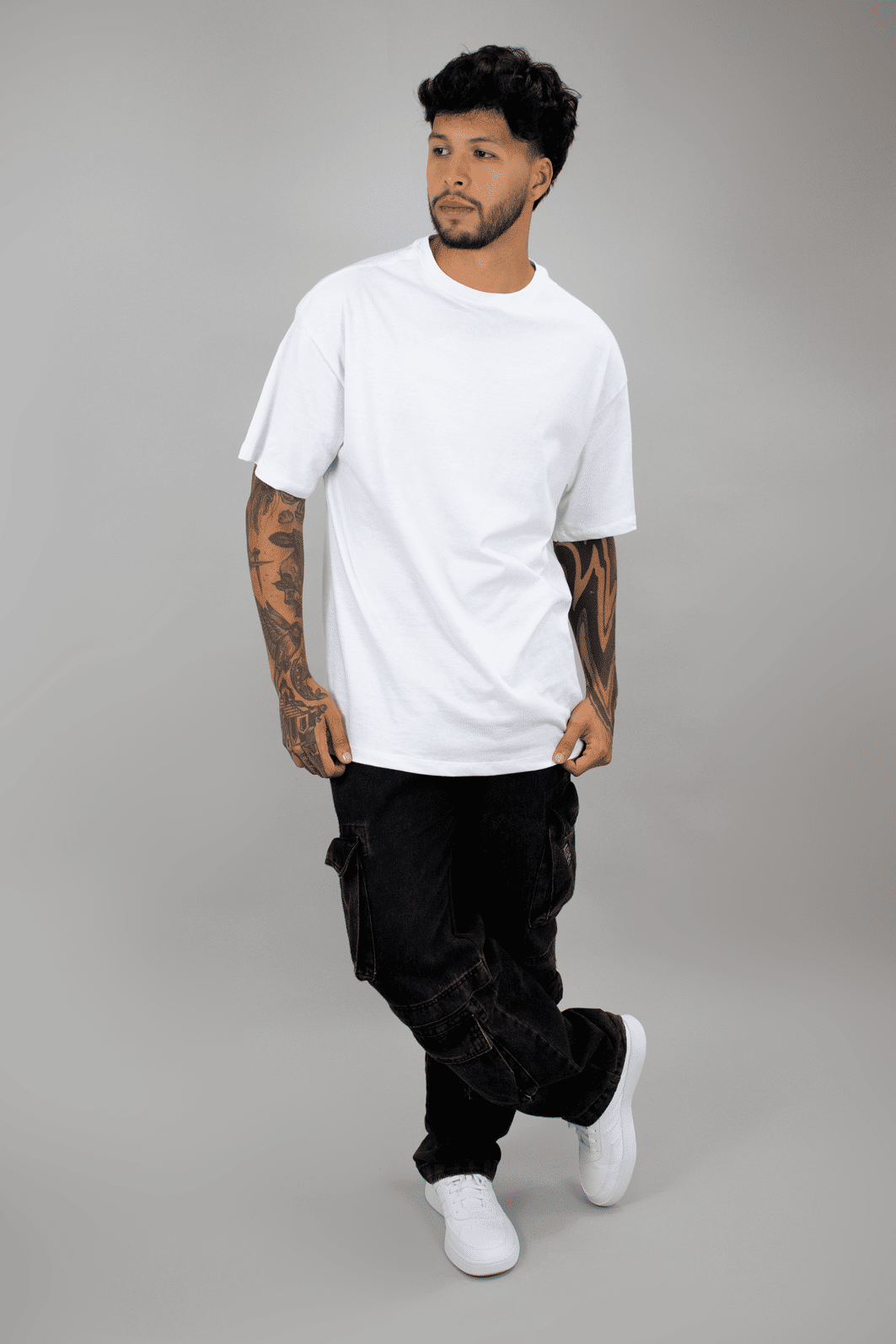 T-shirt Oversized Masculina Branca Luxo Urbano T-shirt Oversized Masculina Branca Luxo Urbano