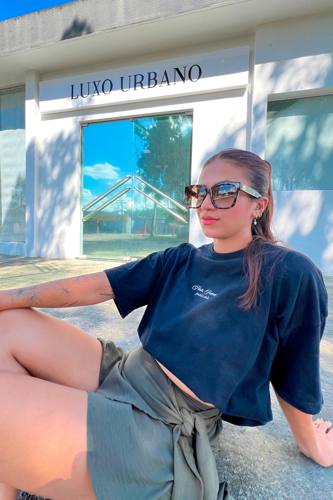 Shorts Saia Jade Transpassado Verde Escuro Luxo Urbano