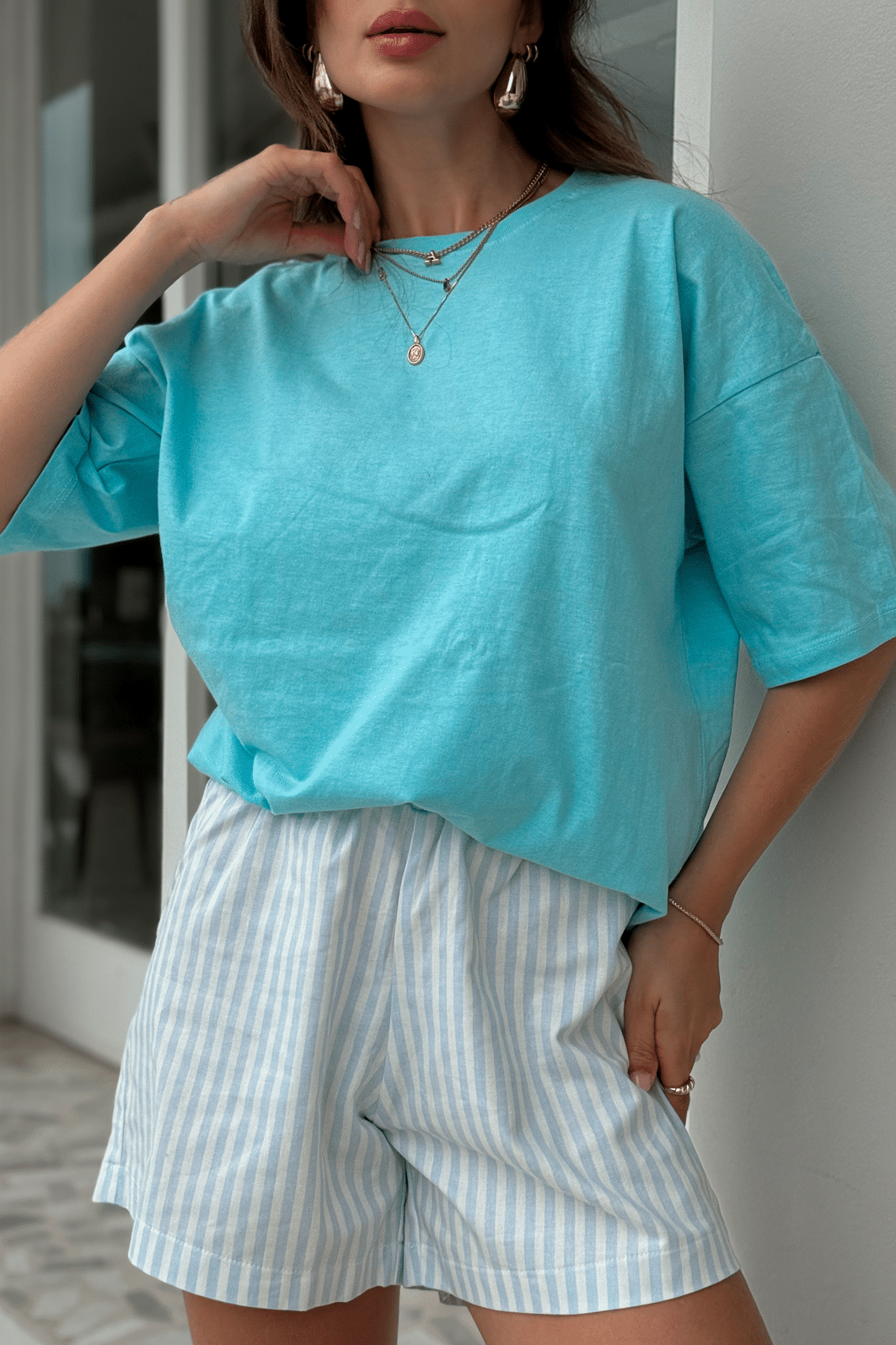 T-shirt Oversized Lisa Azul Luxo Urbano