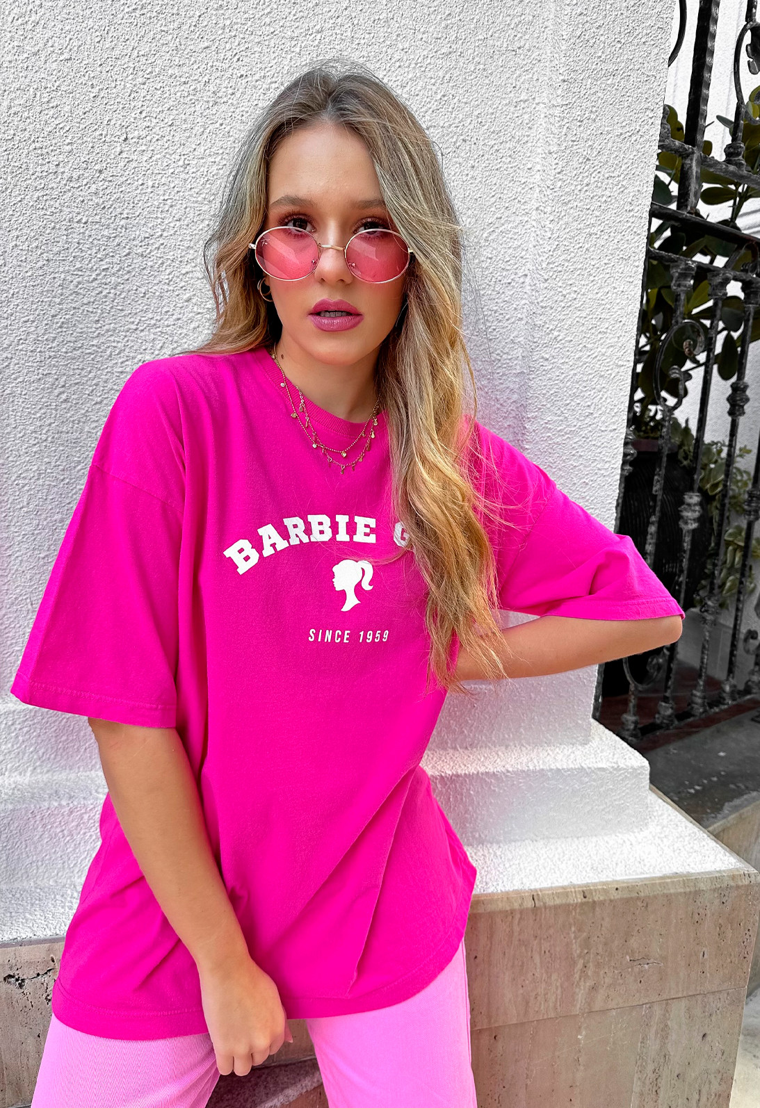 T-shirt Feminina Oversized Barbie Luxo Urbano
