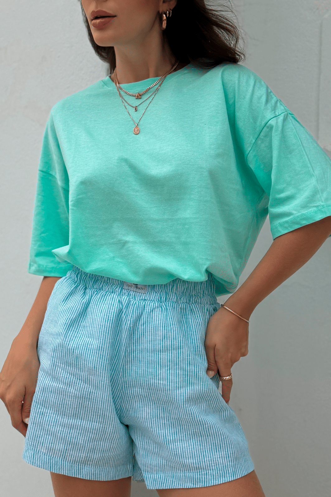 T-shirt Oversized Lisa Verde Luxo Urbano