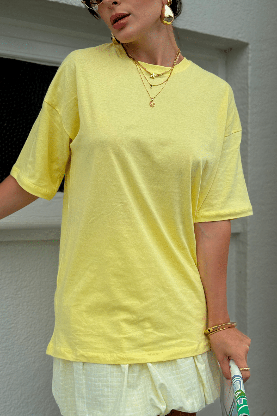 T-shirt Oversized Lisa Amarelo Luxo Urbano