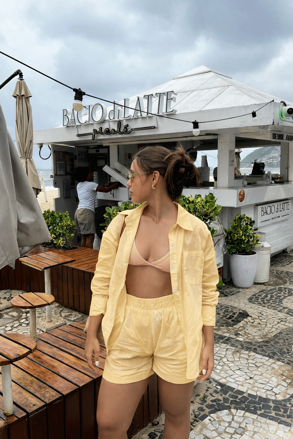 Conjunto Francesca Short Amarelo Manteiga