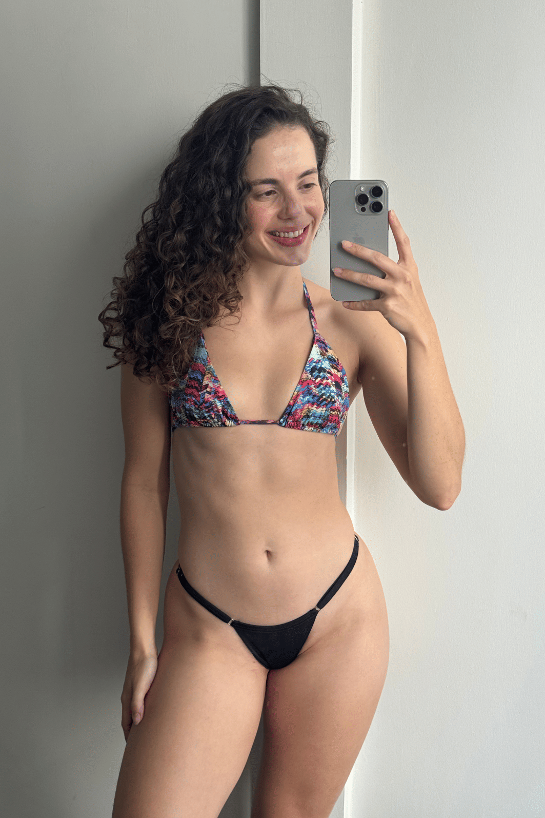 Cortininha Móvel Arte + Calcinha Bronze Preto