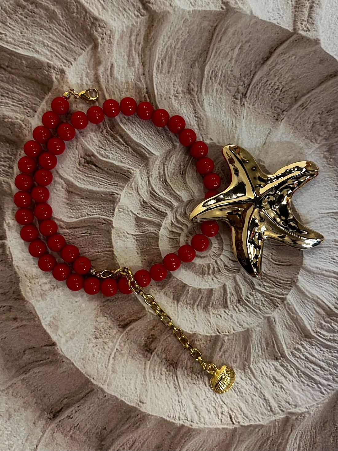 Colar Natane – Estrela do Mar (Cordão Vermelho)