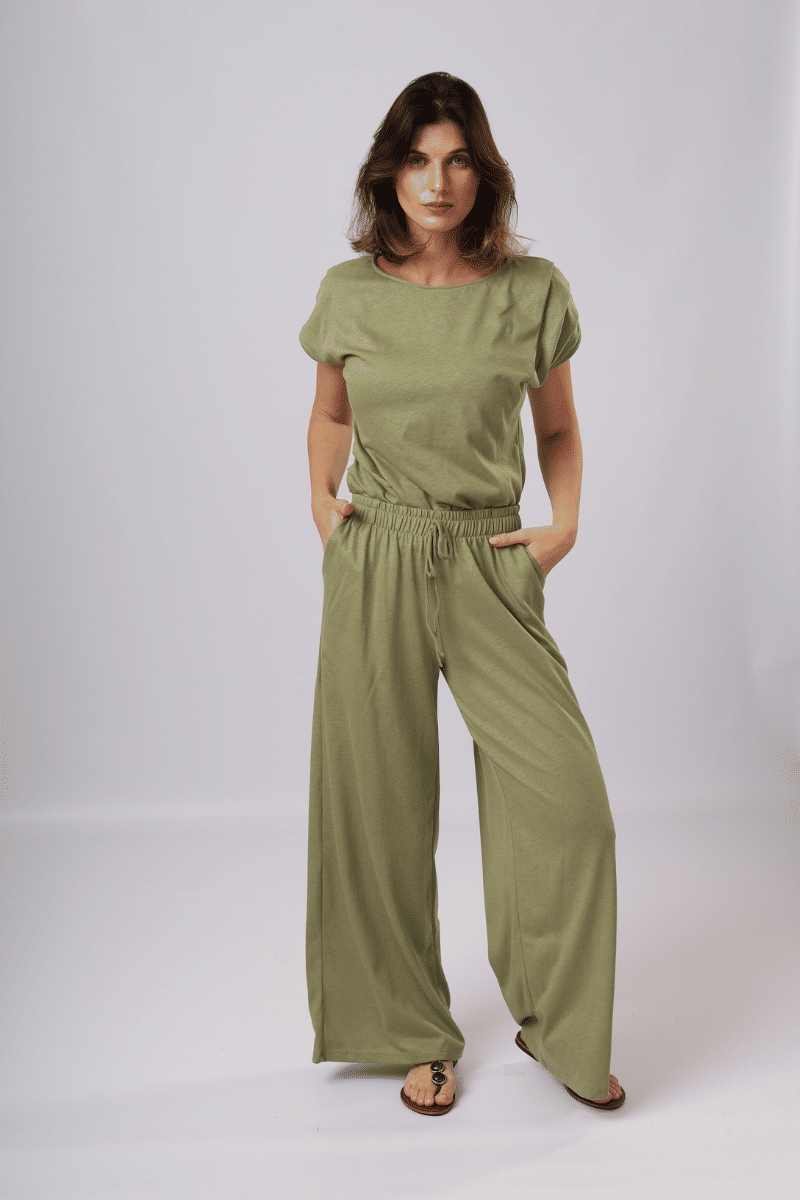 CONJUNTO EM MESCLA DE LINHO - MATCHA CONJUNTO EM MESCLA DE LINHO - MATCHA