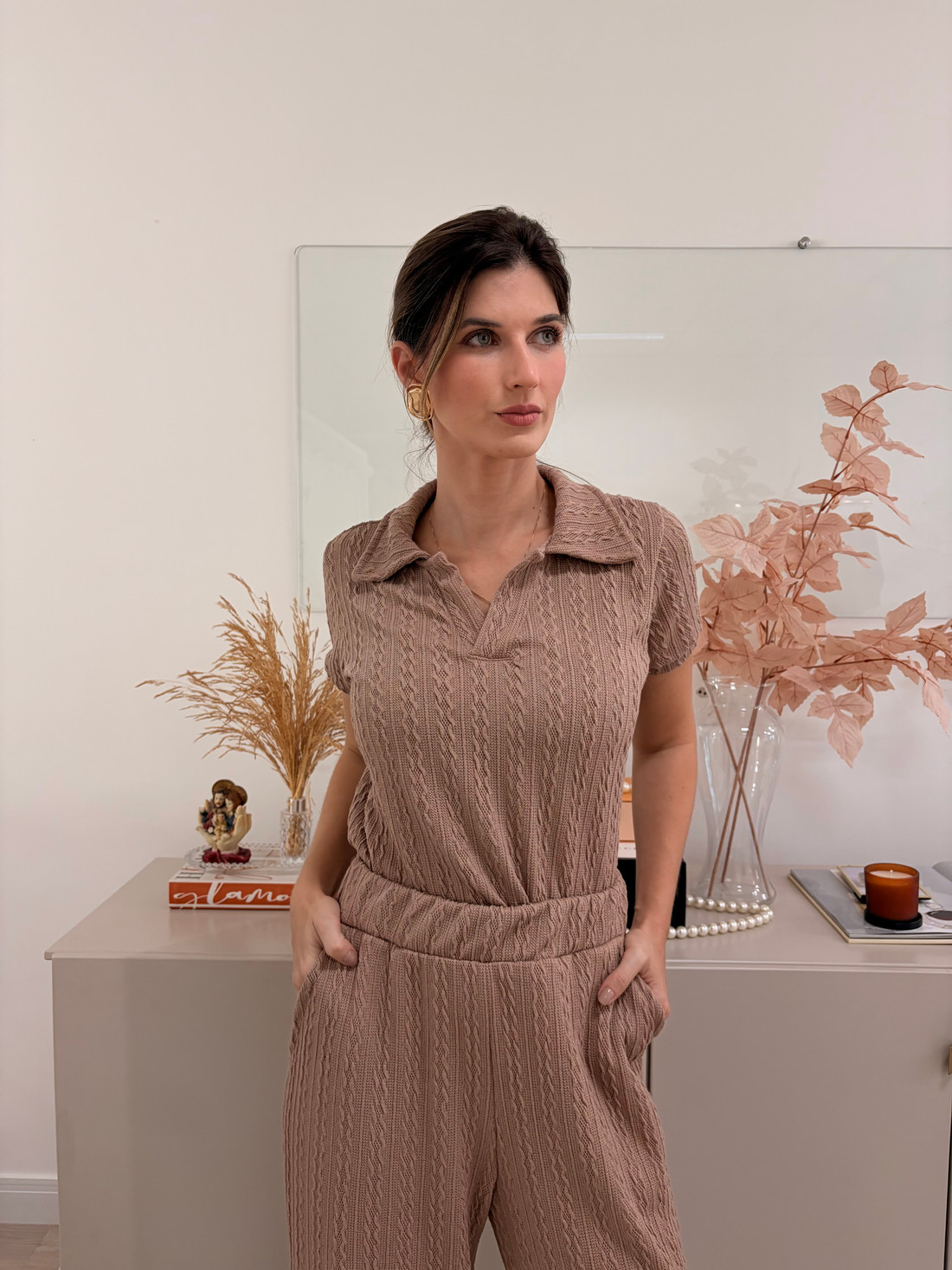 BLUSA POLO TRAMA NUDE BLUSA POLO TRAMA NUDE