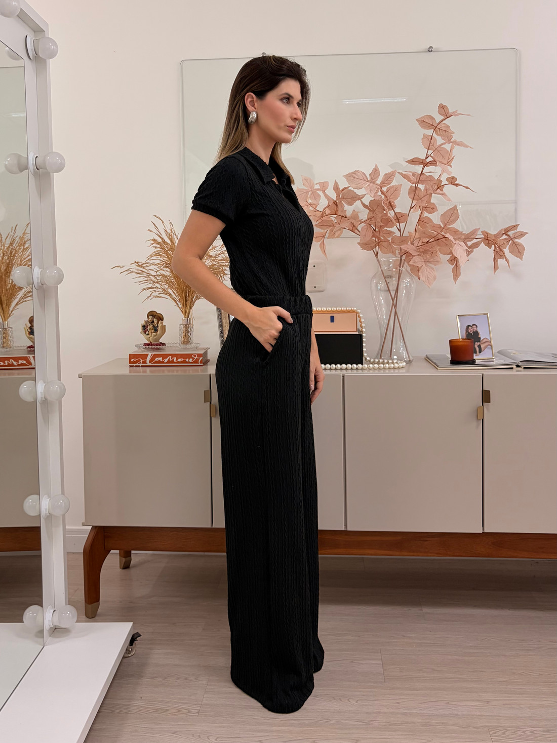 BLUSA POLO TRAMA PRETO BLUSA POLO TRAMA PRETO