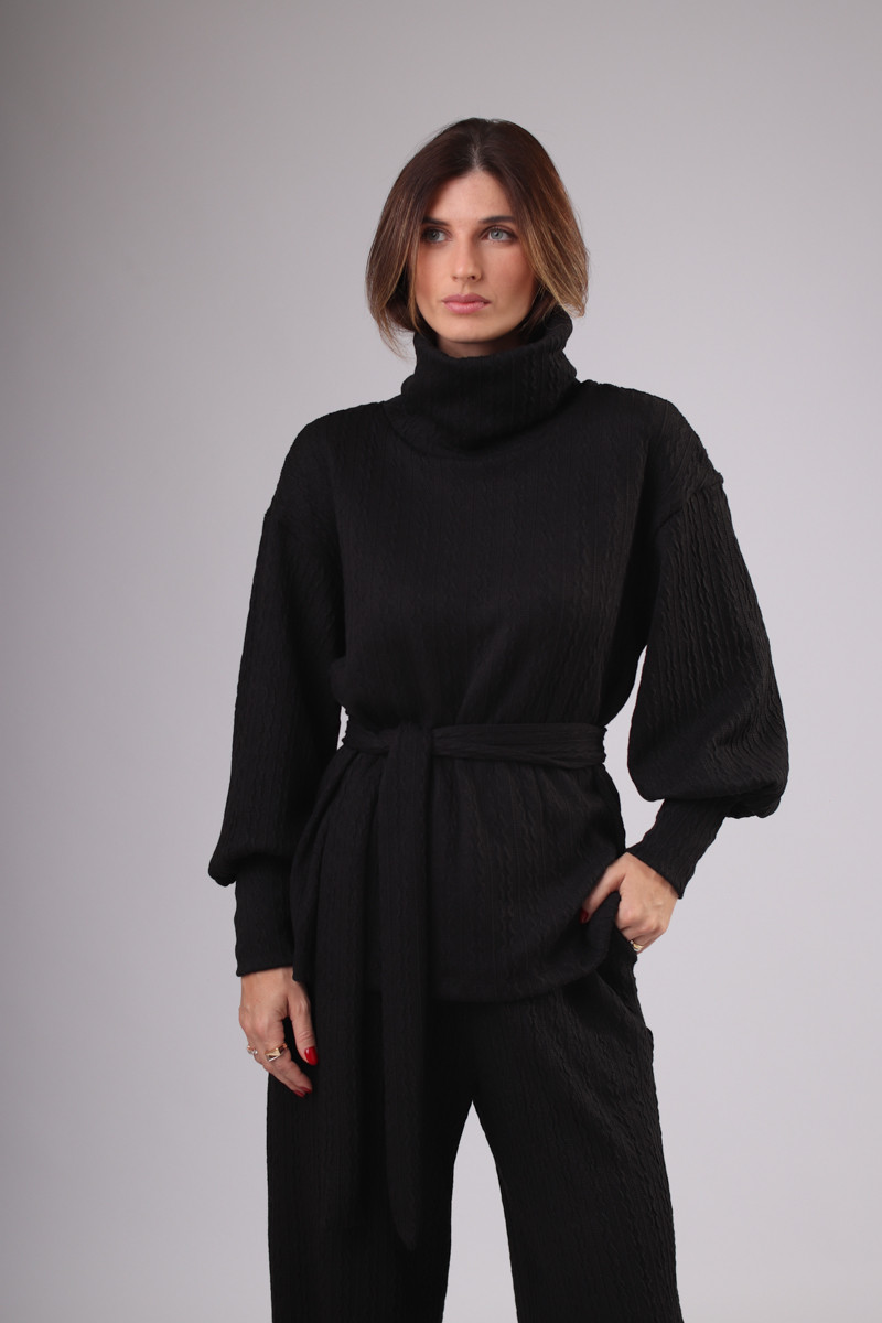 CONJUNTO GOLA ALTA TRAMA PRETO CONJUNTO GOLA ALTA TRAMA PRETO