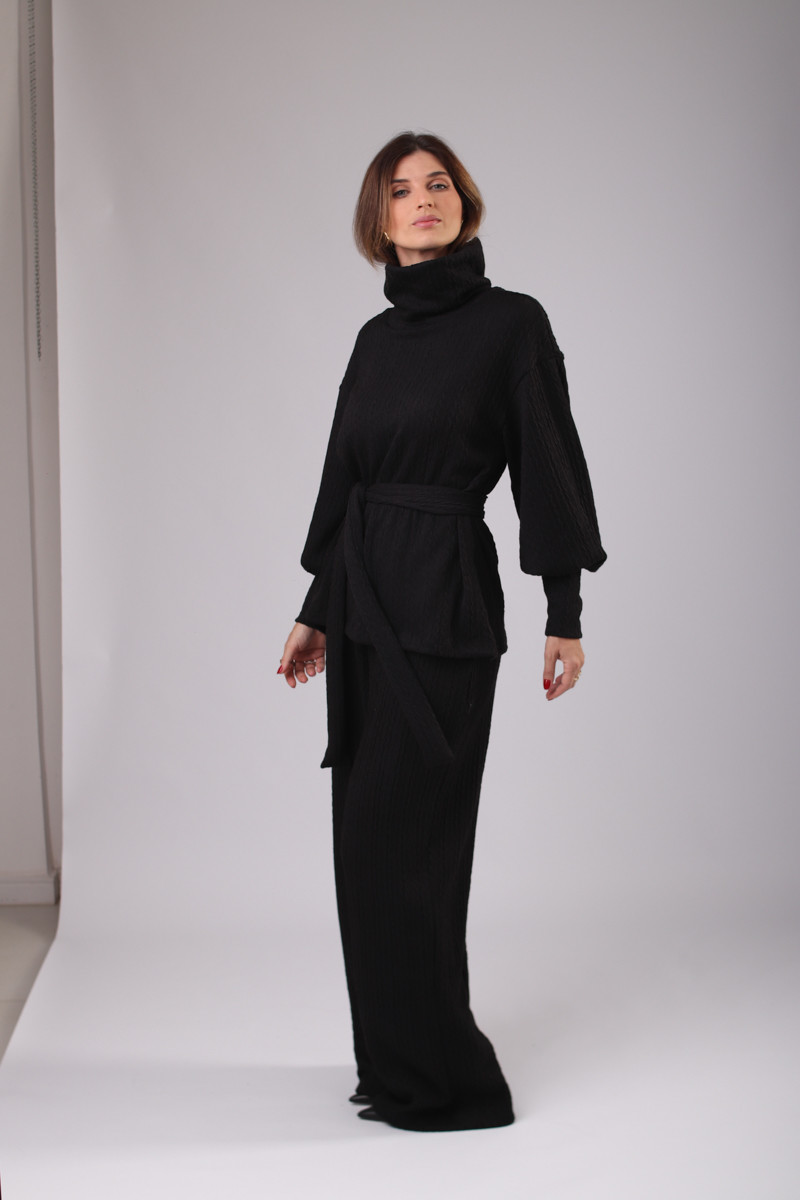 CONJUNTO GOLA ALTA TRAMA PRETO CONJUNTO GOLA ALTA TRAMA PRETO