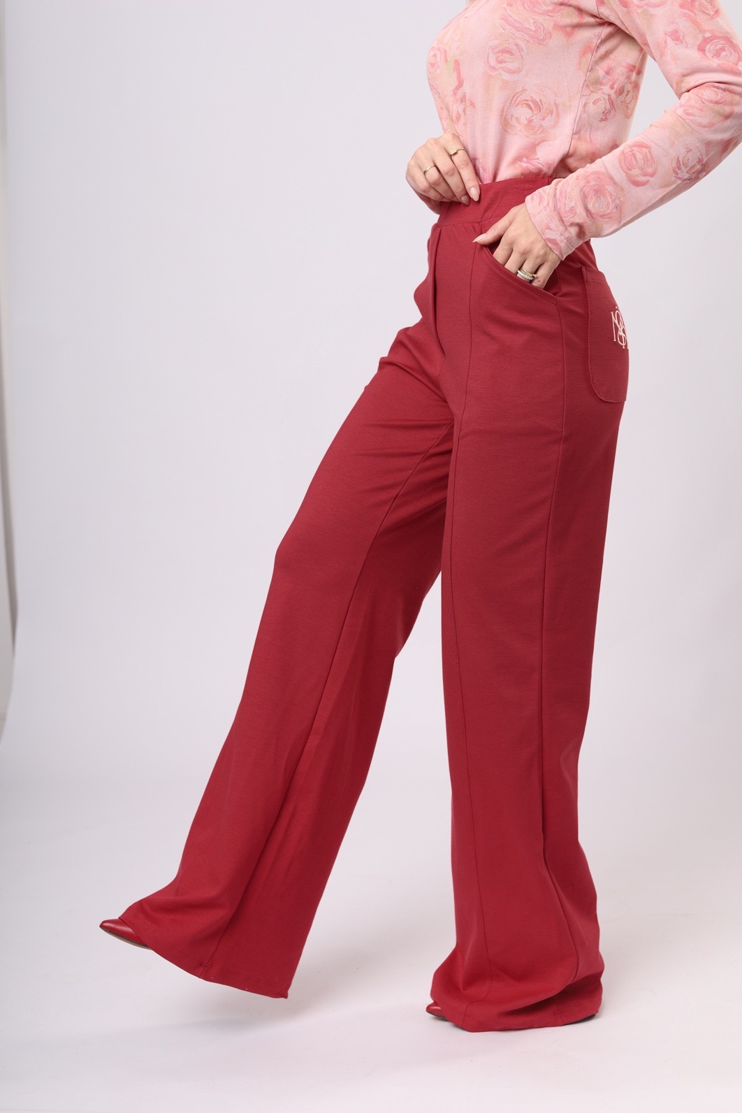 CALÇA SIGNATURE - BOLSO BORDADO - Vermelho Beso