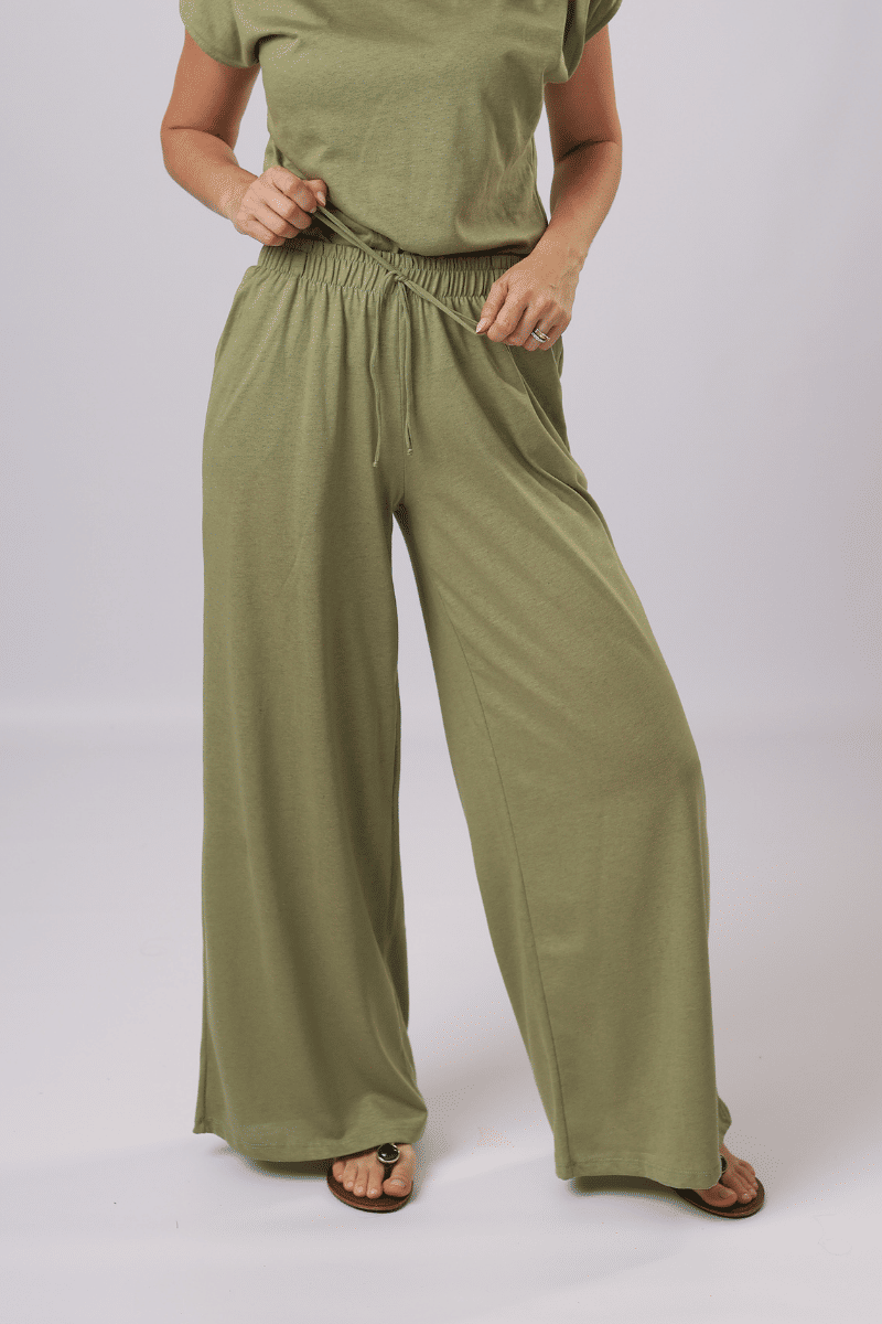 CONJUNTO EM MESCLA DE LINHO - MATCHA CONJUNTO EM MESCLA DE LINHO - MATCHA