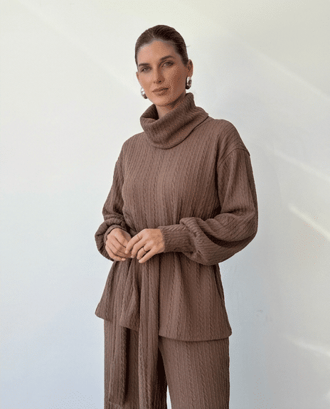 CONJUNTO GOLA ALTA TRAMA NUDE CONJUNTO GOLA ALTA TRAMA NUDE