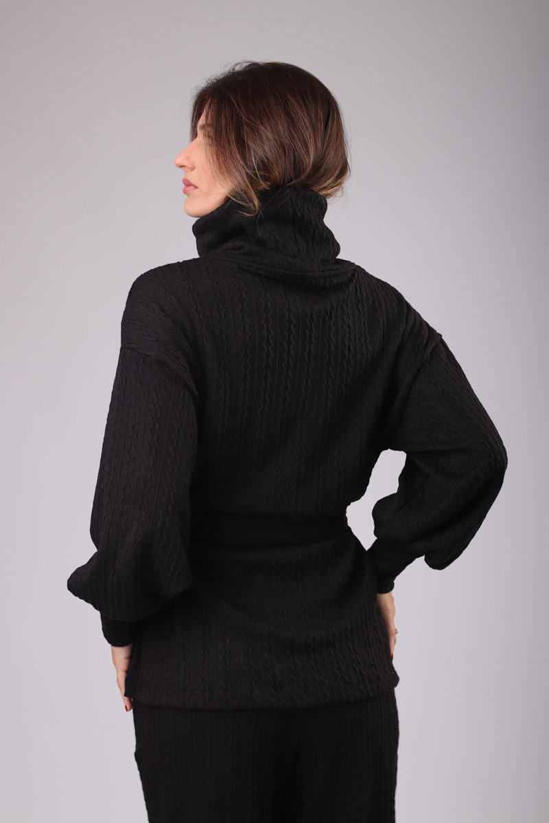 CONJUNTO GOLA ALTA TRAMA PRETO CONJUNTO GOLA ALTA TRAMA PRETO