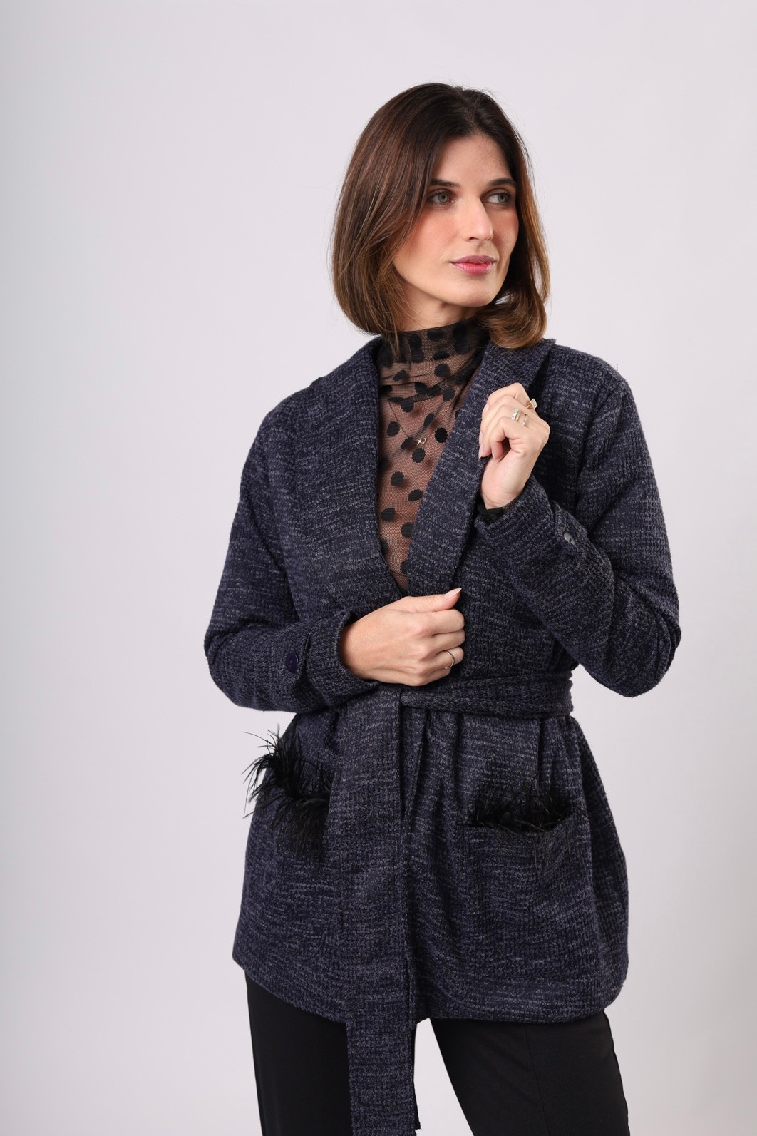 KIMONO PANACHE PLUMAS Azul Escocia KIMONO PANACHE PLUMAS Azul Escocia