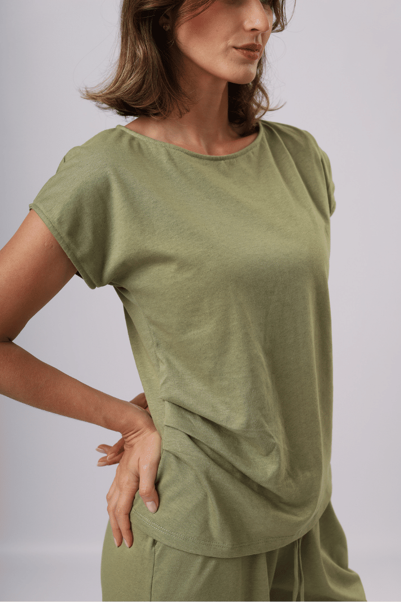 CONJUNTO EM MESCLA DE LINHO - MATCHA CONJUNTO EM MESCLA DE LINHO - MATCHA