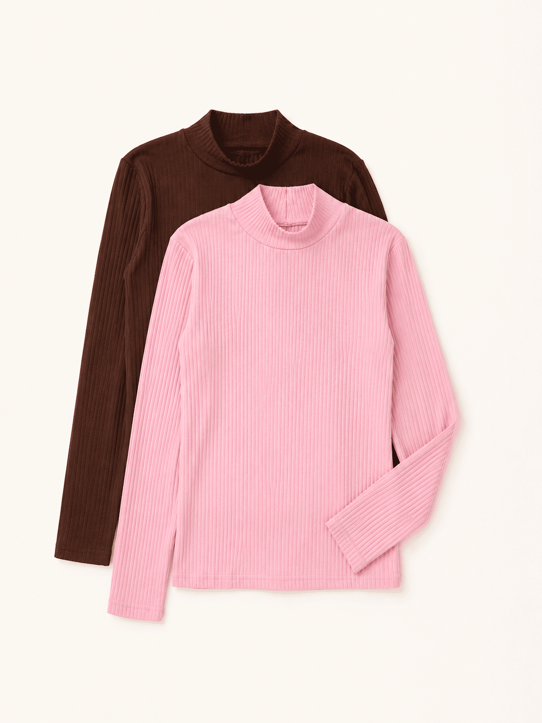 KIT BLUSA GOLA CANELADA MARROM & ROSA KIT BLUSA GOLA CANELADA MARROM & ROSA