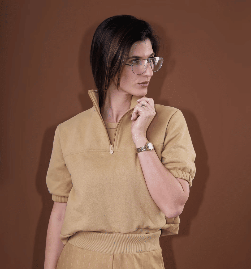 CONJUNTO MOLETOM CAMURÇA TOUCH DOCE DE LEITE, BLUSA E CALÇA- Calça & Manga curta CONJUNTO MOLETOM CAMURÇA TOUCH DOCE DE LEITE, BLUSA E CALÇA- Calça & Manga curta