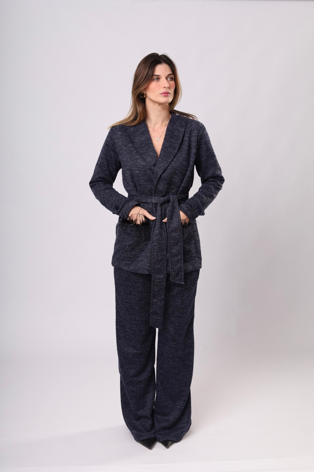 KIMONO PANACHE PLUMAS Azul Escocia KIMONO PANACHE PLUMAS Azul Escocia