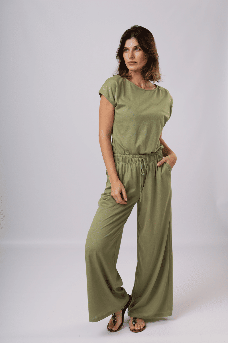 CONJUNTO EM MESCLA DE LINHO - MATCHA CONJUNTO EM MESCLA DE LINHO - MATCHA