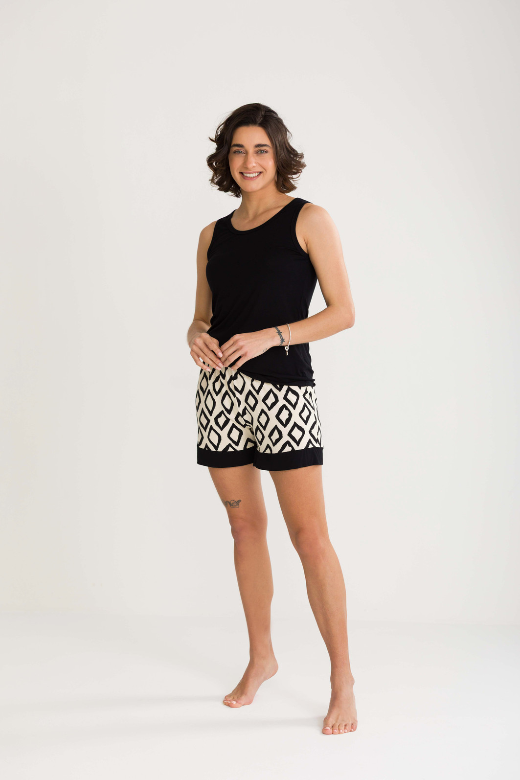PIJAMA FEMININO REGATA COM SHORTS LOSANGOS