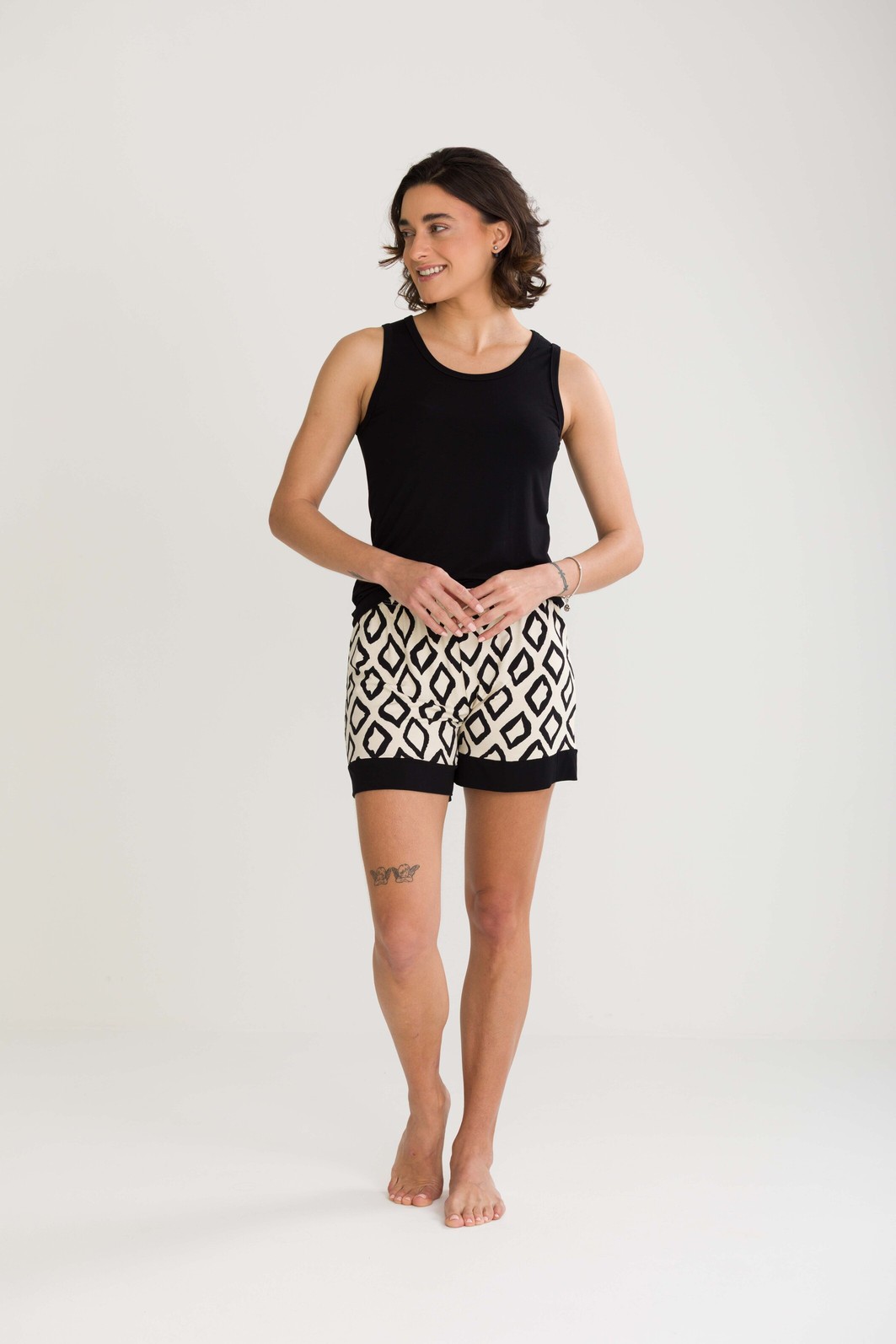 PIJAMA FEMININO REGATA COM SHORTS LOSANGOS