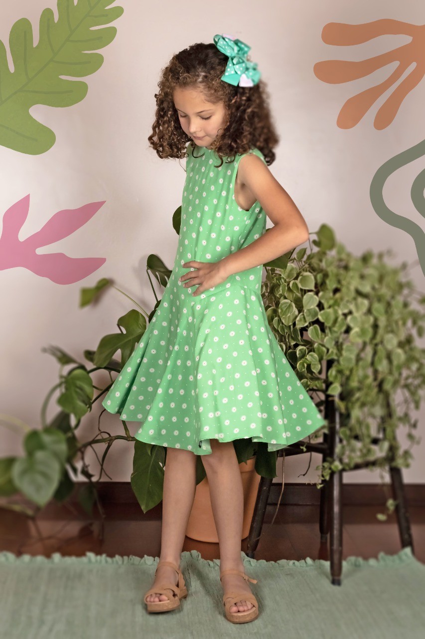 Vestido Estampado Jogo da Velha Infantil Menina - Marshoes