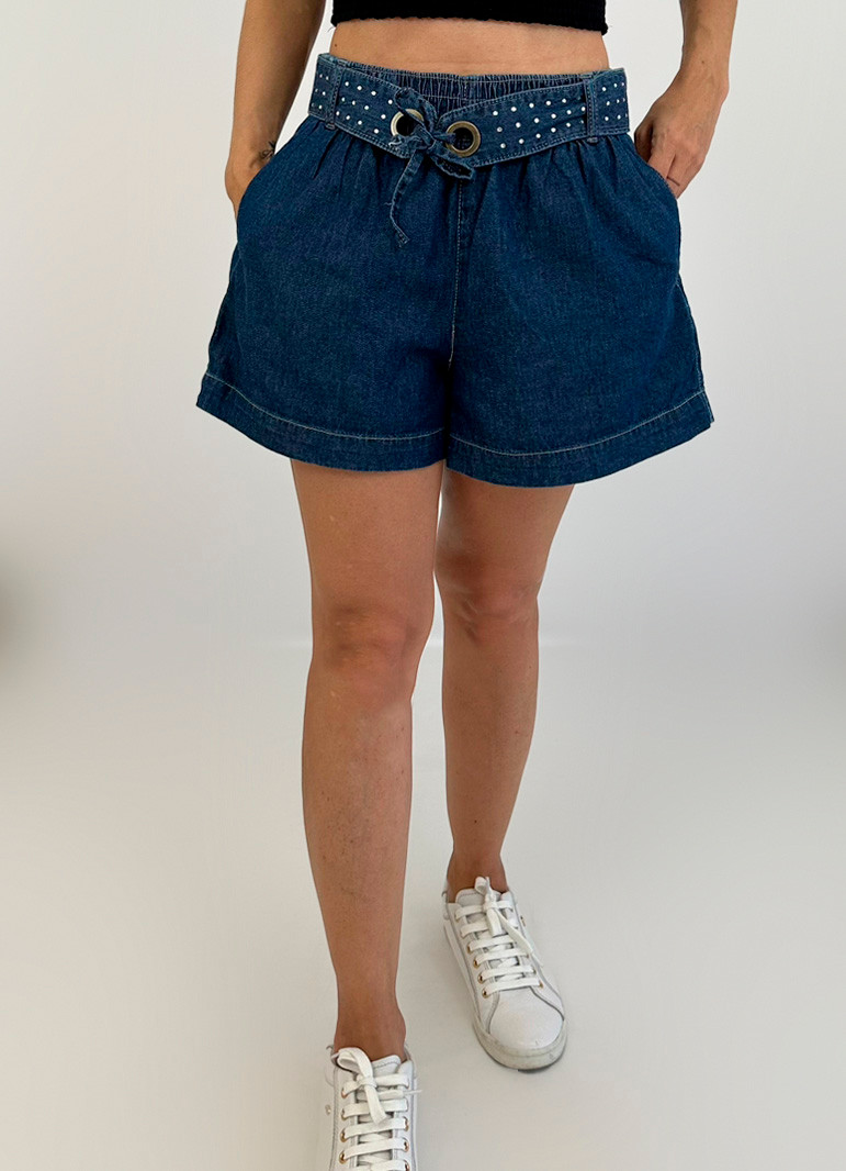 SHORT JEANS CURTO CINTO STRASS