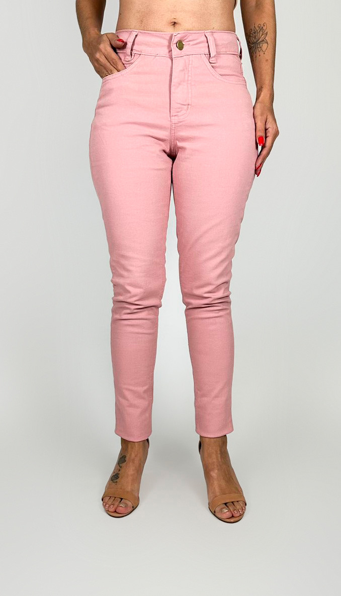CALÇA ROSA CIGARRETE COLOR SKINNY JEANS