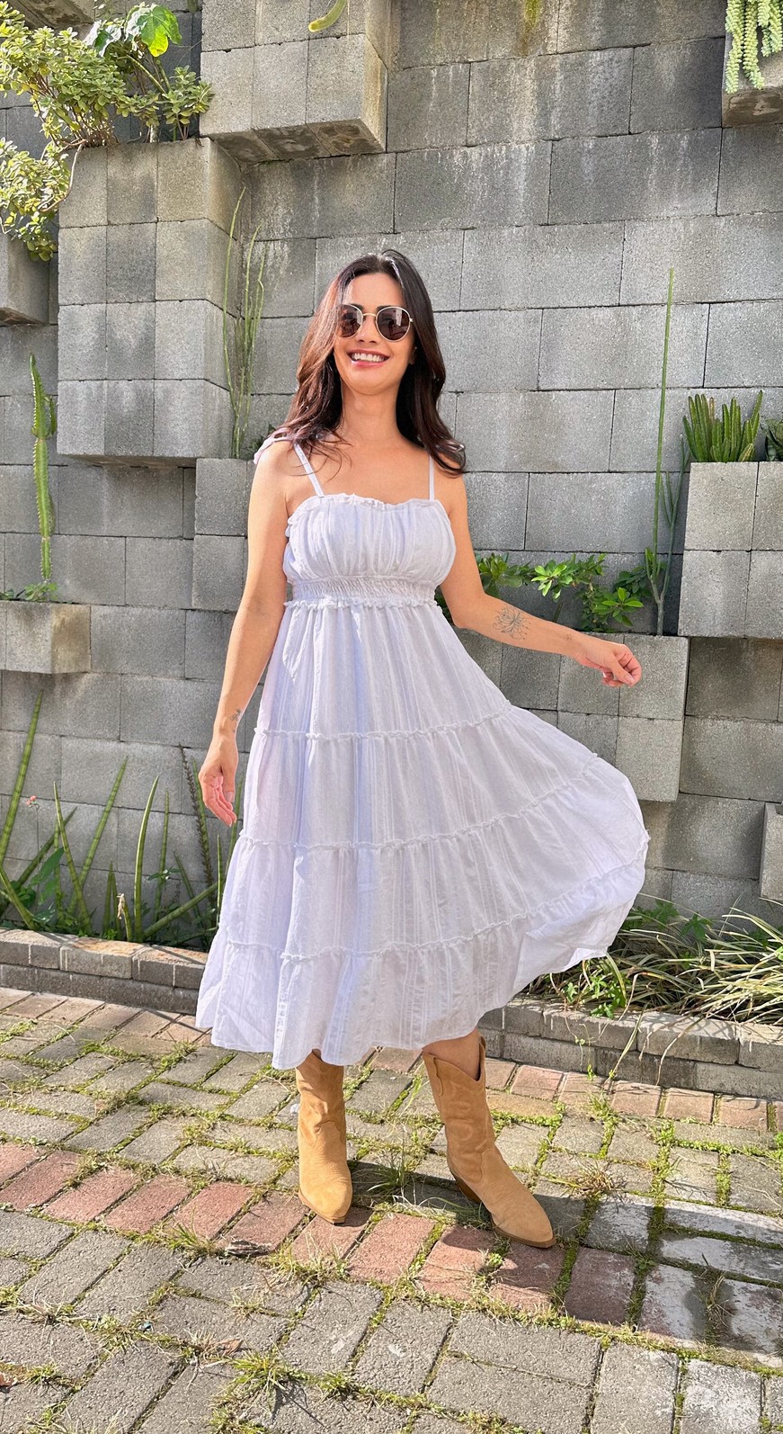 VESTIDO BRANCO MIDI VICTORIA PRETTY GIRL